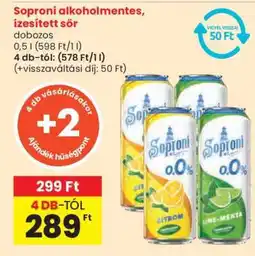 Spar SOPRONI Alkoholmentes ízesített sör ajánlat