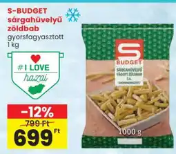 Spar S-BUDGET sárgahüvelyű zöldbab ajánlat