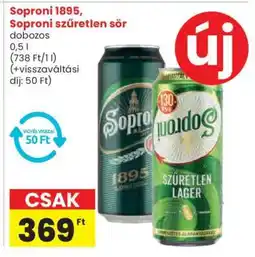 Spar Soproni 1895, Soproni szűretlen sör ajánlat