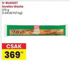 Spar S-BUDGET leveles tészta ajánlat