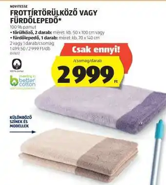 ALDI NOVITESSE Frottírtörülköző vagy Fürdőlepedő ajánlat