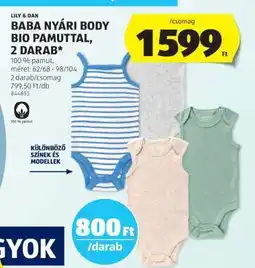 ALDI Baba Nyári Body Bio Pamuttal, 2 darab ajánlat