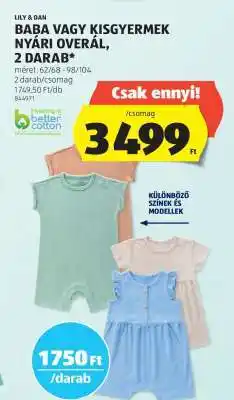 ALDI Lily & Dan Baba vagy Kisgyermek Nyári Overál, 2 darab ajánlat