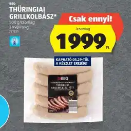 ALDI Thüringiai Grillkolbász ajánlat