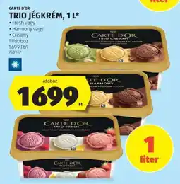 ALDI Carte D'or Trio Jégkrém, 1 L ajánlat