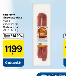Tesco Finonimo lángolt kolbász ajánlat
