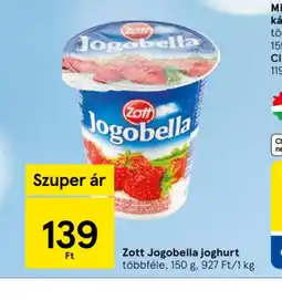 Tesco Zott Jogobella joghurt ajánlat