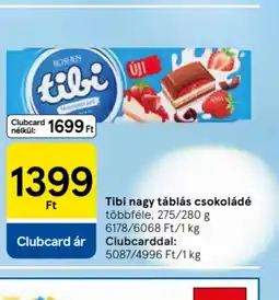 Tesco Tibi nagy táblás csokoládé ajánlat