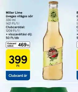 Tesco Miller Lime üveges világos sör ajánlat