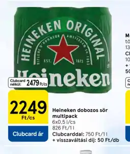 Tesco Heineken dobozos sör multipack ajánlat