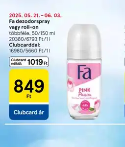 Tesco Fa dezodorspray vagy roll-on ajánlat