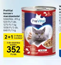 Tesco PreVital konzerv macskaeledel ajánlat