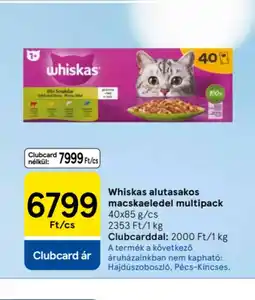Tesco Whiskas alutasakos macskaeledel multipack ajánlat