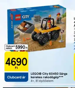 Tesco LEGO City 60450 Sárga kerekes rakodgép ajánlat