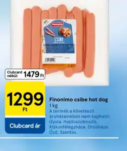 Tesco Finonimo csibe hot dog ajánlat