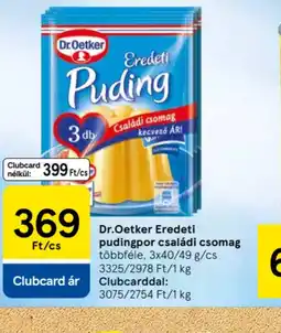 Tesco Dr. Oetker Eredeti pudingpor családi csomag ajánlat