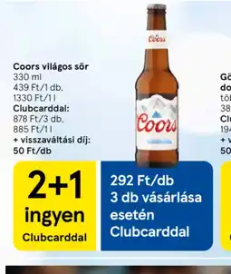 Tesco Coors világos sör ajánlat