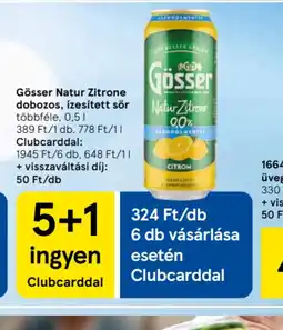 Tesco Gösser Natur Zitrone dobozos ajánlat