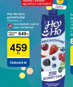 Tesco Hey-Ho Zero gyümölcsital ajánlat