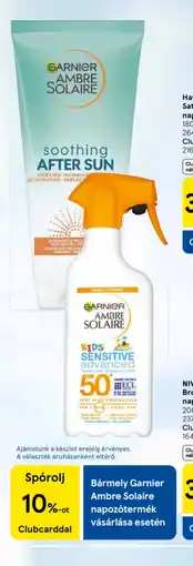 Tesco Bármely Garnier Ambre Solaire napoztermék vásárlása esetén ajánlat