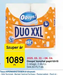 Tesco Ooops! konyhai papírtörlő ajánlat