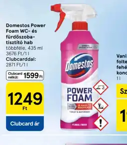Tesco Domestos Power Foam WC- és fürdőszoba-tisztít hab ajánlat