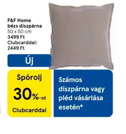 Tesco F&F Home bézs díszpárna ajánlat