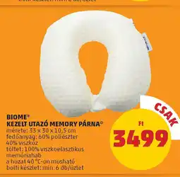 PENNY Biome kezelt utazó memory párna ajánlat