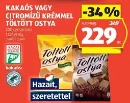 ALDI Kakaós vagy citromízű krémmel töltött ostya ajánlat