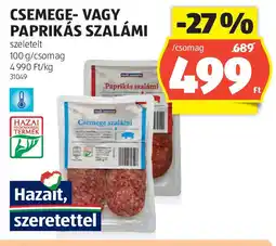 ALDI Csemege-vagy paprikás szalámi ajánlat