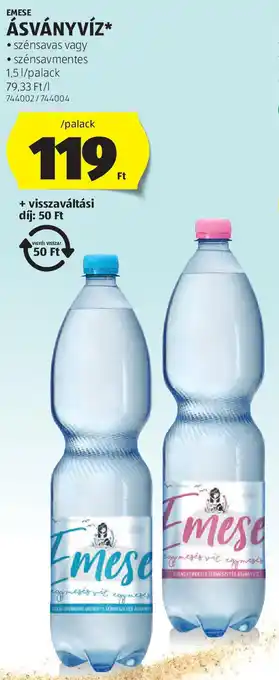 ALDI Emese ásványvíz ajánlat