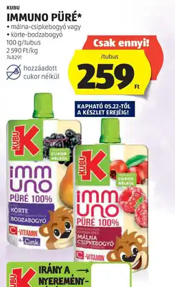 ALDI Kubu immuno püré ajánlat