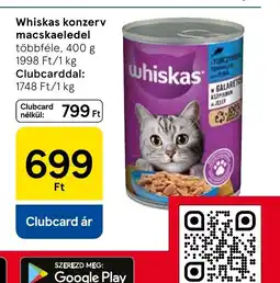 Tesco Whiskas konzerv macskaeledel ajánlat