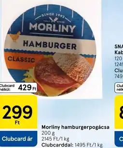 Tesco Morliny hamburger pogácsa ajánlat