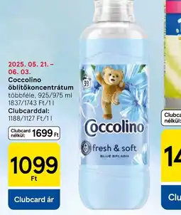 Tesco Coccolino öblítőkoncentrátum ajánlat