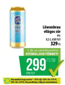 Coop LÖWENBRAU Világos sör ajánlat