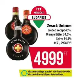 Coop Zwack Unicum ajánlat