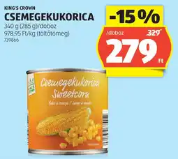 ALDI King's crown csemegekukorica ajánlat