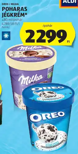 ALDI Oreo / milka poharas jégkrém ajánlat