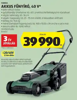 ALDI Ferrex akkus fűnyíró ajánlat