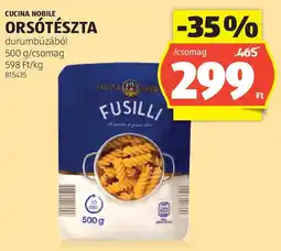ALDI Cucina nobile orsótészta ajánlat
