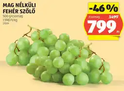 ALDI Mag nélküli fehér szőlő ajánlat