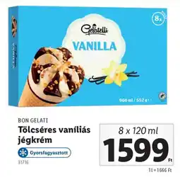 Lidl Bon gelati tölcséres vaníliás jégkrém ajánlat