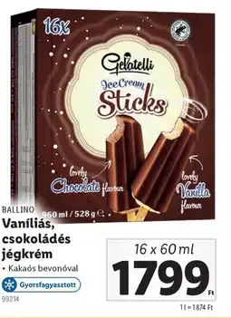 Lidl Ballino vaníliás, csokoládés jégkrém ajánlat