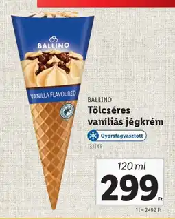 Lidl Ballino tölcséres vaníliás jégkrém ajánlat