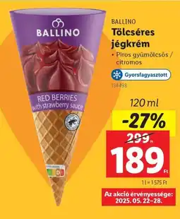 Lidl Ballino tölcséres jégkrém ajánlat