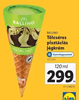 Lidl Ballino tölcséres pisztáciás jégkrém ajánlat