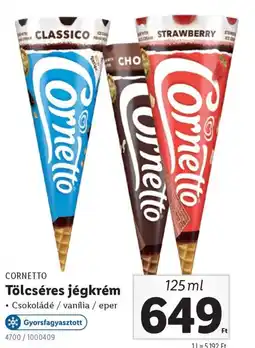 Lidl Cornetto tölcséres jégkrém ajánlat