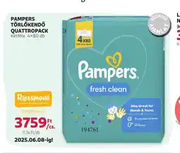Rossmann Pampers Törlőkendő Quattropack ajánlat