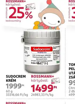 Rossmann Sudocrem Krém ajánlat